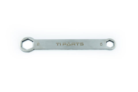 Ti Parts Workshop Closed Double Ended Titanium Wrench 10 & 15mm