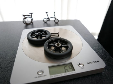 MiniMods 55mm Aluminum CNC Easy Wheels for Brompton Bicycle