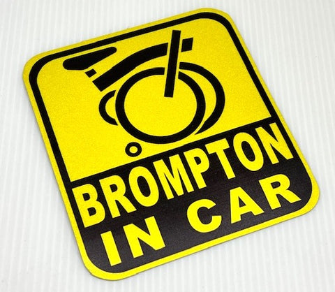 Brompton Bicycle In Car Reflective Magnetic Sticker