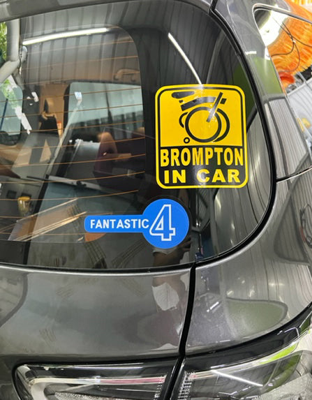 Brompton Bicycle in Car Reflective Sticker