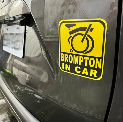 Brompton Bicycle In Car Reflective Magnetic Sticker