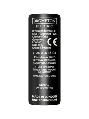 Custom Metal Frame Badge for Brompton Bicycle