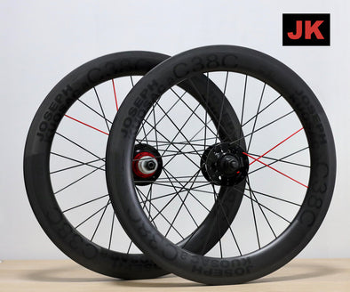 Joseph Kuosac 349 24/28 RED V Carbon Wheelset for Brompton Bicycle