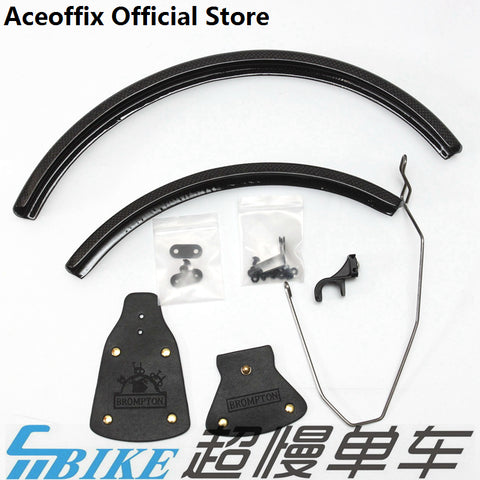 ACE All Black Carbon Mudguard + Leather Flap + Titanium Stays Set for A/C/E/P Line