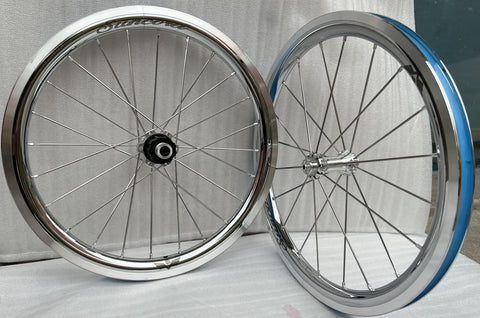 Suncord 16″ 349 Polished Silver Alloy Wheelset for Brompton Bicycle
