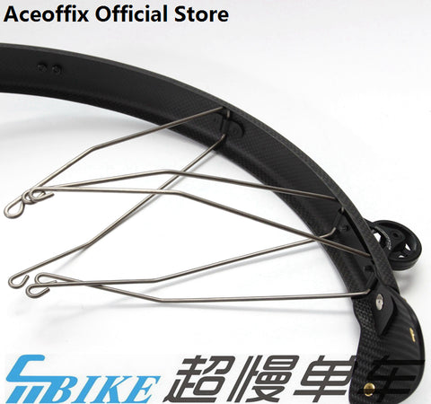ACE All Black Carbon Mudguard + Leather Flap + Titanium Stays Set for A/C/E/P Line