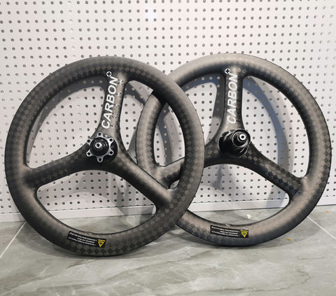 Carboncian 16" 349 3 Spokes Disc Brake Carbon K3 Plus Bicycle Wheelset