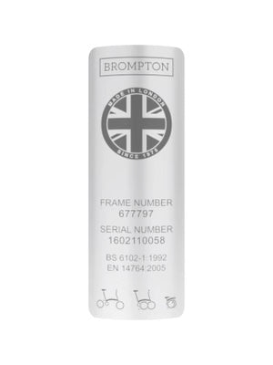 Custom Metal Frame Badge for Brompton Bicycle