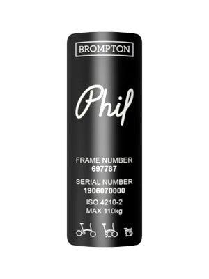 Custom Metal Frame Badge for Brompton Bicycle