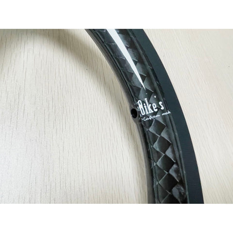 BIKES 12K Glossy Carbon 3 Spokes 4 Speed Wheelset for Brompton Bicycle