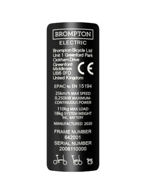 Custom Metal Frame Badge for Brompton Bicycle