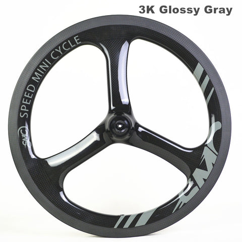 SMC Govan 16" 349 3 Spokes Carbon Front Wheel for Brompton Bicycle
