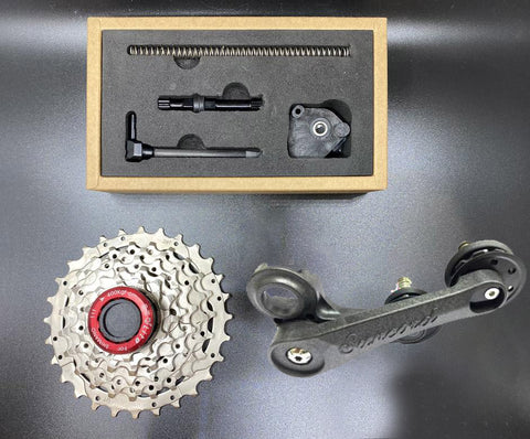 Suncord Carbon fiber 5-7 Speed Tensioner + 7 Speed Cog Set for Brompton Bicycle